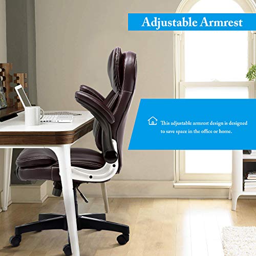 KERMS High Back PU Leather Executive Office Chair, Adjustable Recline