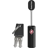 TravelMore TSA Approved Locks for Luggage with Keys, Secure Travel Locks | Durable, Flexible Cable, Zinc Alloy Body, Easy to Use, Compact, for Suitcases, Backpacks, Cases, Zippers, 1-Pack, Black