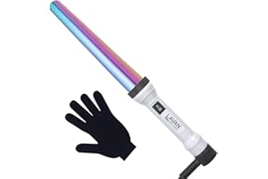 LAVANPRO NEW YORK Curling Wand Ceramic Titanium with Glove | Titanium Curling Wand | Professional Hot Tool Curling Iron | Best Hair Curler Wand for Frizz Free Flawless Waves (0.75-1.25 Inch 19/32mm Rainbow)