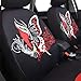 Red Leather & Gaberdine Butterfly Inspiration Car Seat Covers, Universal Car Seat Covers Full Set with Airbag Compatiable, Fit for Vehicles,Cars,Suvs,Vans (Black and Red)