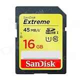 SanDisk Extreme 16GB SDHC UHS-1 Flash Memory Card Speed Up To 45MB/s, Frustration-Free Packaging- SDSDX-016G-AFFP (Label May Change) [Old Version]