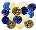 Graduation Decorations 2025 Navy Gold Royal Prince Baby Shower Decorations Furuix Navy Gold Bridal Shower Decorations for 1st Birthday Boy Prince Party Supplies Birthday Decorations