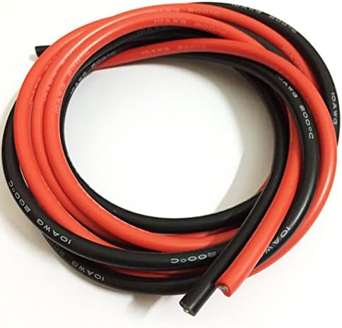 Oishi Tech 10 Gauge Silicone Wire 10 Feet [5 ft Black And 5 ft Red] - High Temperature Resistant Soft and Flexible 10 AWG Silicone Wire 1050 Strands of copper wire 10#
