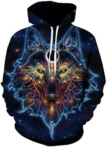 Wolf Hoodies Pullover Tracksuits Streatwear Hoody 3D Men Clothing Autumn Sweatshirts Pullover Coat Drop Ship