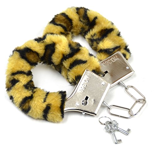 Catcheye Furry Fuzzy Handcuffs For Party (Leopard) - Thumbnail 2
