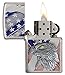 Zippo USA Flag with Eagle Brush Finish Chrome Pocket Lighter, Brushed Chrome Emblem (29508)