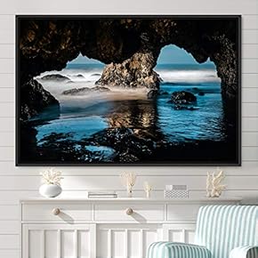 signwin Framed Canvas Wall Art Coastal Scenery Aerial...