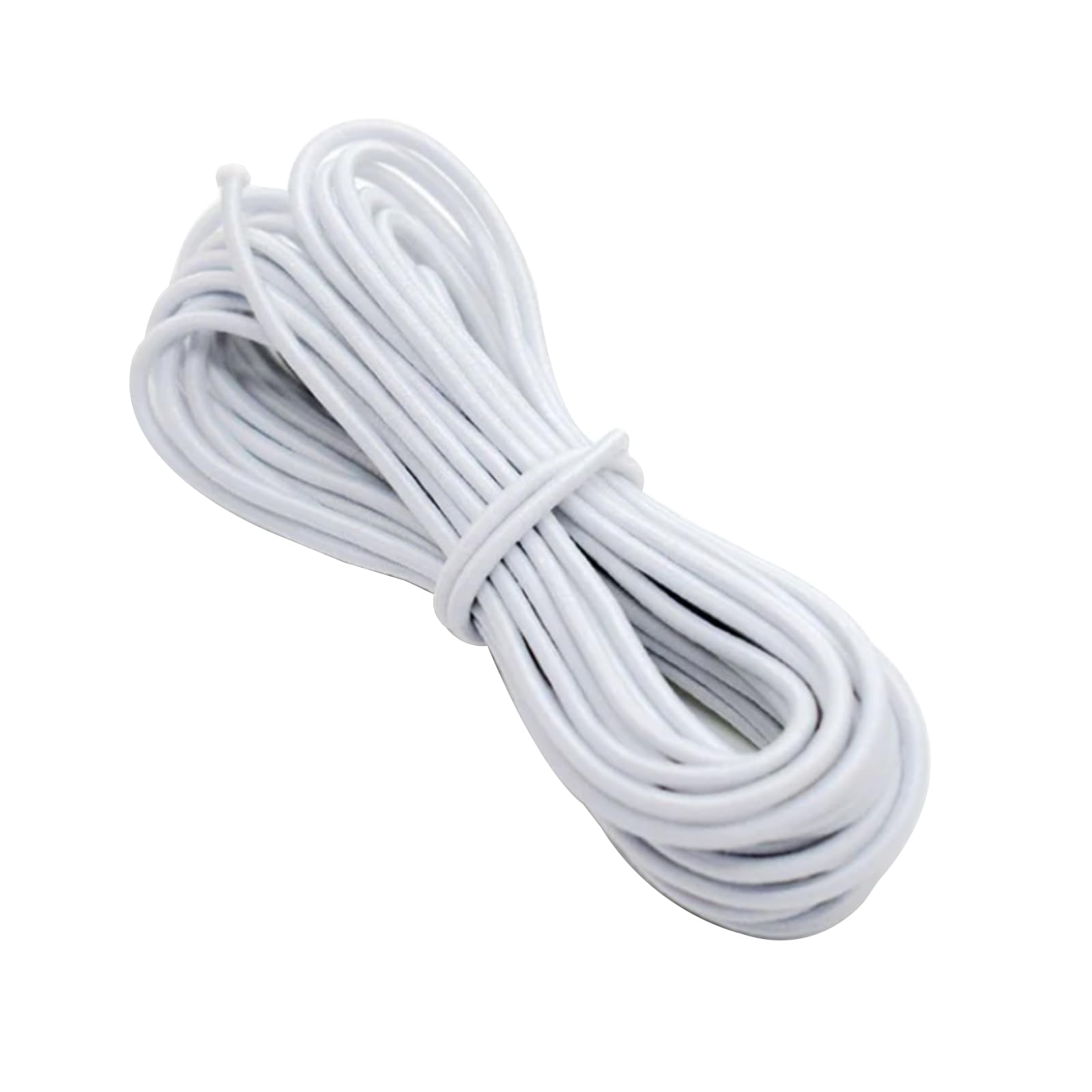 Mcoser Round Elastic Cord Elastic Bungee Rope Stretchy Cord Elastic String for Backpack Tent Poles Sewing DIY Craft Making(5mm - 10 Meters, White)