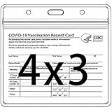 CDC Vaccination Card Protector 4 X 3 Inches Immunization Record Vaccine Cards Holder Clear Vinyl Plastic Sleeve with Waterpro