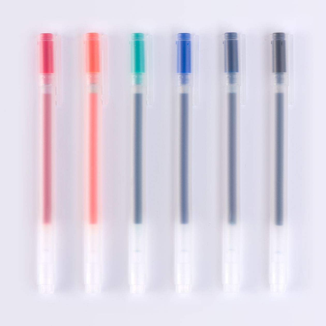 Muji Gel Ink Ballpoint Pen 6-Colours Set, 0.5 mm Nib Size