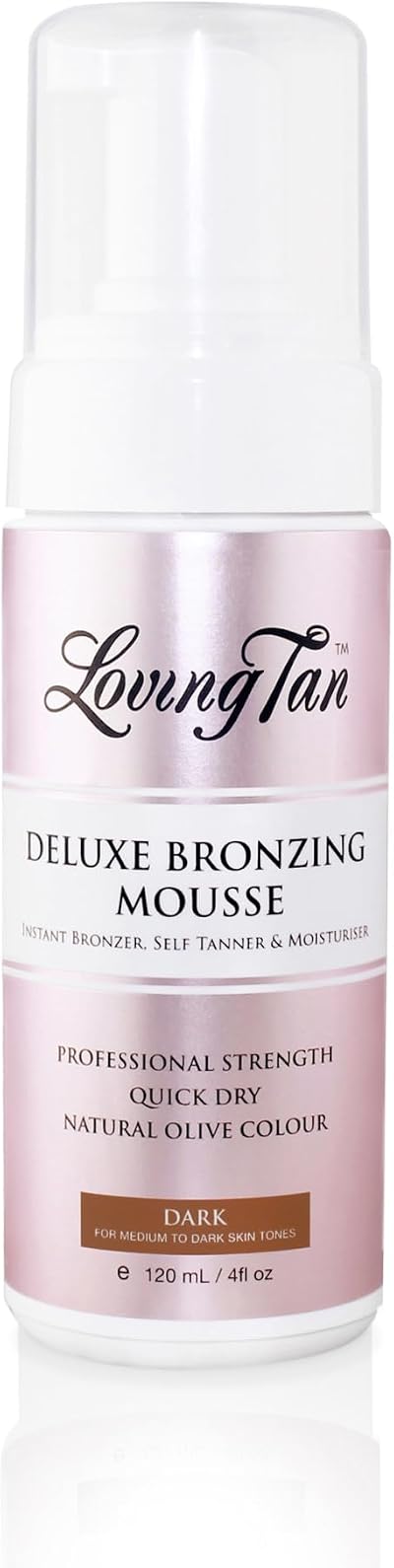 Loving Tan Deluxe Bronzing Mousse Dark Streak Free Sunless Tanner 120ml Cruelty