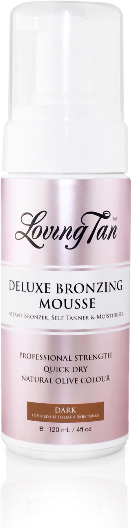 Loving Tan Deluxe Bronzing Mousse Dark Streak Free Sunless Tanner 120ml Cruelty