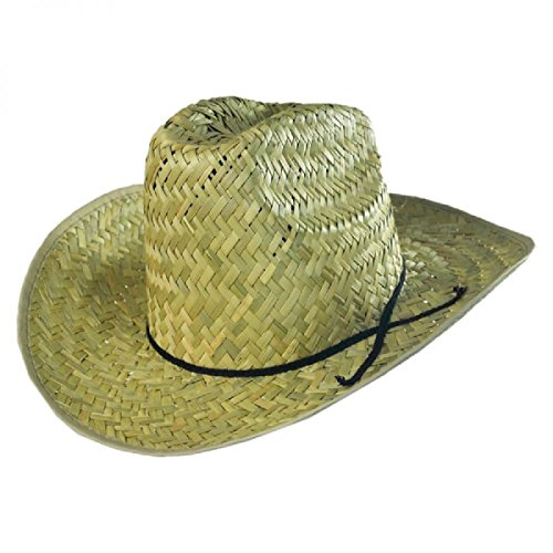 High Crown Texan Cowboy Western Sheriff Amish Farmer Straw Hat Costume Adult