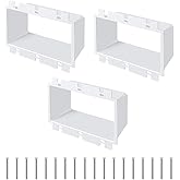 3Pcs BE3-3 Electrical Outlet Box Extenders, (3-Gang) Box Extender with 18Pcs Screws Power Switch Heavy Duty Plastic Unit Rece