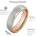 MNH Rings for Men Tungsten Rose Gold Plated 6mm Brushed Matte Finish Wedding Engagement Band