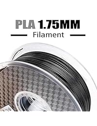 Filamento de la impresora 3D AMOLEN PLA, filamento negro de 1.75 mm 1 kg (2.2 lbb) + - 0.03 mm, incluye brillo de muestra en el filamento azul oscuro.