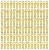 Wholesale Flip Flops, 48 Pairs White or Black, Men Women Kids, Wedding, Beach, Pool Party, Bulk Pack Slippers (Gold)