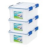 IRIS USA, Inc. Ziploc WeatherShield 16 Quart Storage Box, Clear, 3 Pack