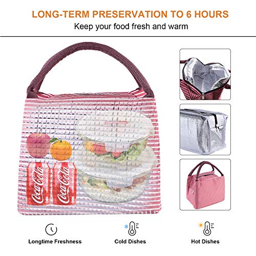 Insulated Lunch Bag, Uniwit 2 PCS Picnic Tote Bag Insulated Lunch Cooler Bag Lunch Container Travel Zipper Organizer Box for Women Men