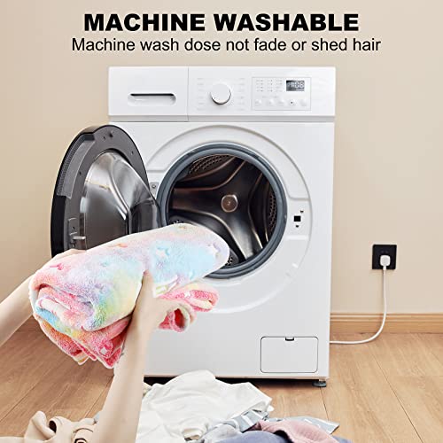 smartelf Glow In The Dark Throw Blankets Luminous Unicorns Blanket for Girls Soft Flannel Fleece Blanket Rainbow Unicorn Toy Bedroom Decor for Girls Kids Birthday Christmas 50x60 inch