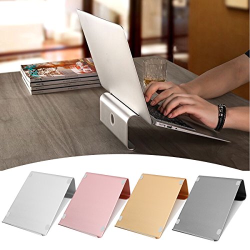 Caveen Aluminium Laptop Stand Notebook Desktop Mount Stand 11″ – 17″ Tablet Stand Holder Computer Bracket Cooling Base For MacBook Rose Gold