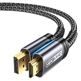 DisplayPort to HDMI Cable 10FT, JSAUX DP to HDMI Male to Male Video Cable FHD Nylon Braided DP to HDTV Video Unidirectional Cord for Monitor, Projector, Desktop, AMD, NVIDIA, Lenovo, HP, ThinkPad-Grey (Color: Grey, Tamaño: 10FT/3M)