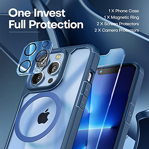 TAURI [5 in 1] Designed for iPhone 13 Pro Case, Not Yellowing, with 2