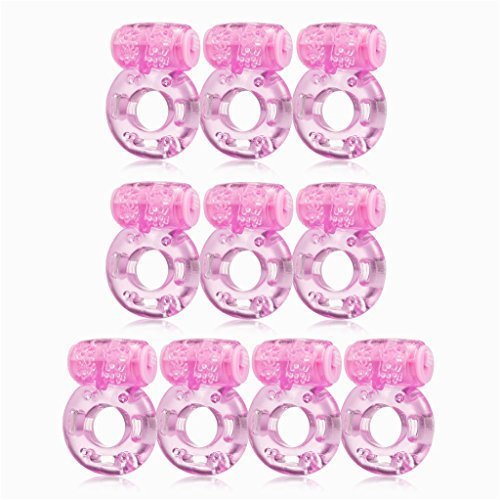 Vibrating Cock Ring - [10-Pack] Butterfly Stretchy Penis Ring - Clitorial Stimulation for Women - Adult Sex Toys for Couples