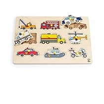 Hape Emergency Vehicles Toddler Wooden Peg Puzzle