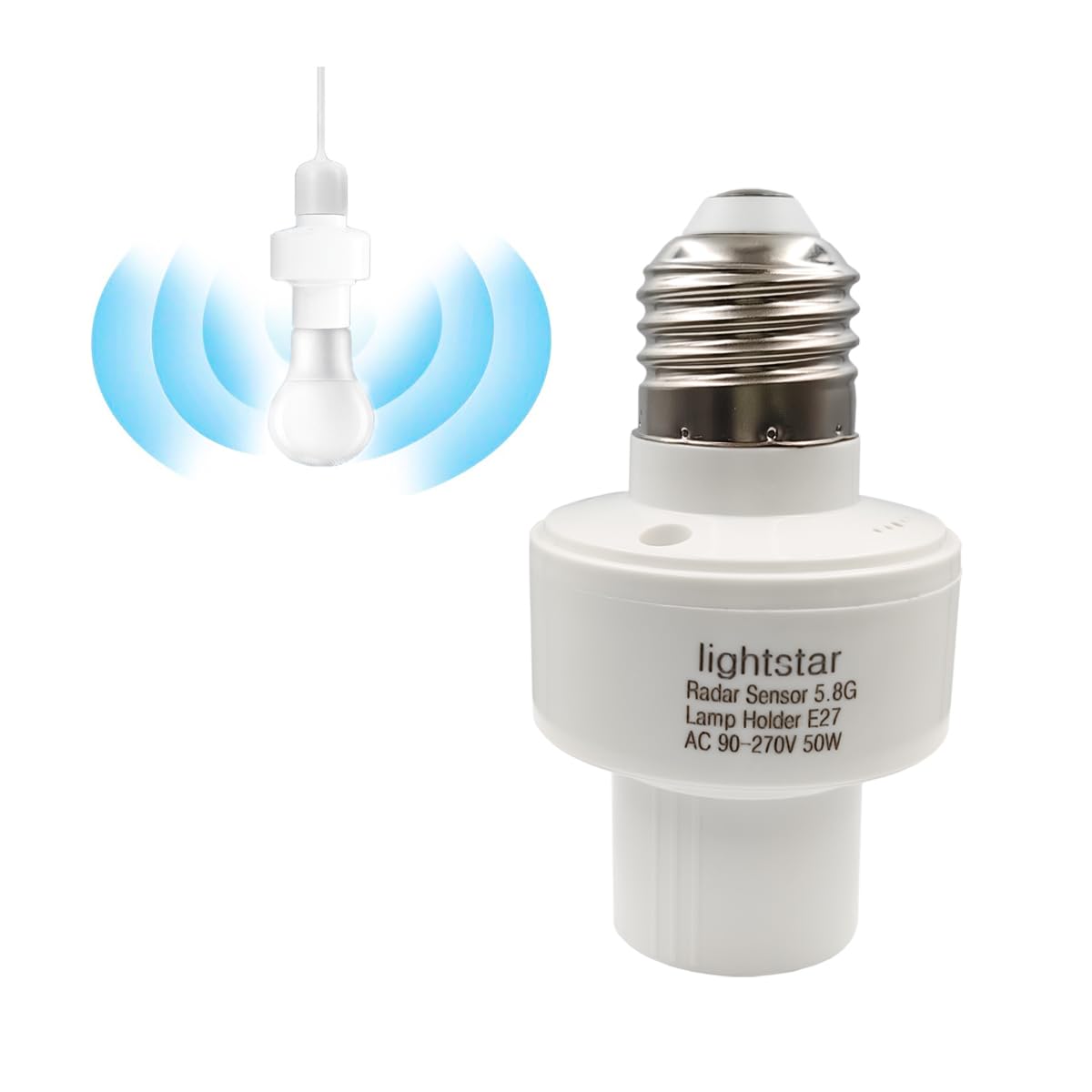Photo 1 of Motion Sensor Light Socket, Radar Motion Screw LED CFL Incandescent Bulb Adapter, E27/E26 Outdoor Indoor Garage Light, for Basement