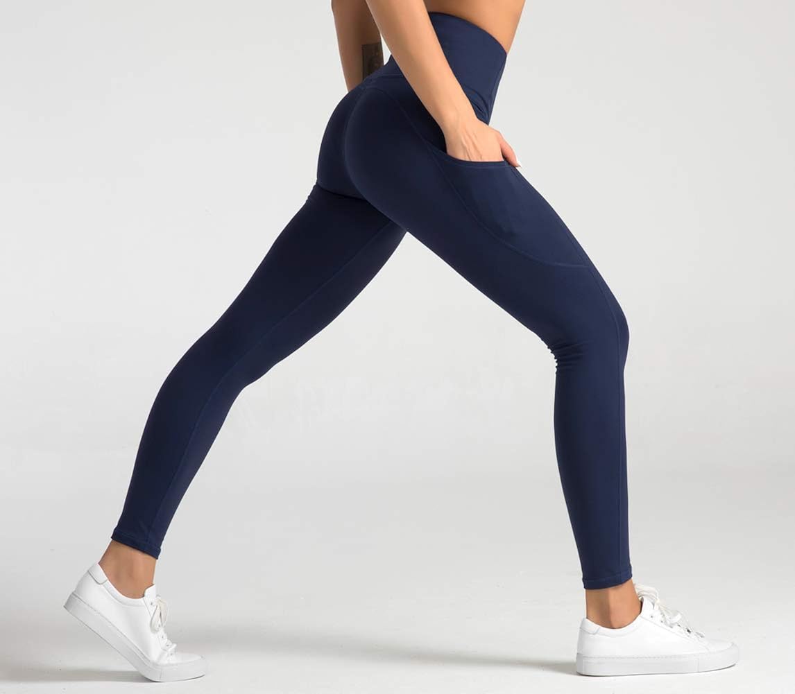 Dragon Fit High Waist Yoga Leggings with 3 Pockets,Tummy Control Workout Running 4 Way Stretch Yoga Pants: Clothing