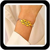 Zeshimb Boho Ocean Bracelet Gold School of Fish Bracelet Small Fish Charms Cuff Bangle Beach Marine Bracelet Hand Jewelry for Women