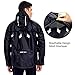NICEWIN Portable Front Zip Rain Jacket-Pocket Size Breathable Hooded Pullover Raincoat Poncho for Men and Women Black L