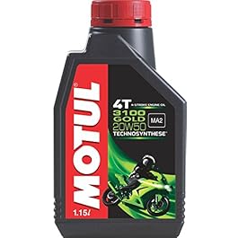 Motul 3100 4T Gold 20W50 API SM Technosynthese High Performance Semi Synthetic Engine Oil for Bikes (1.15 L)