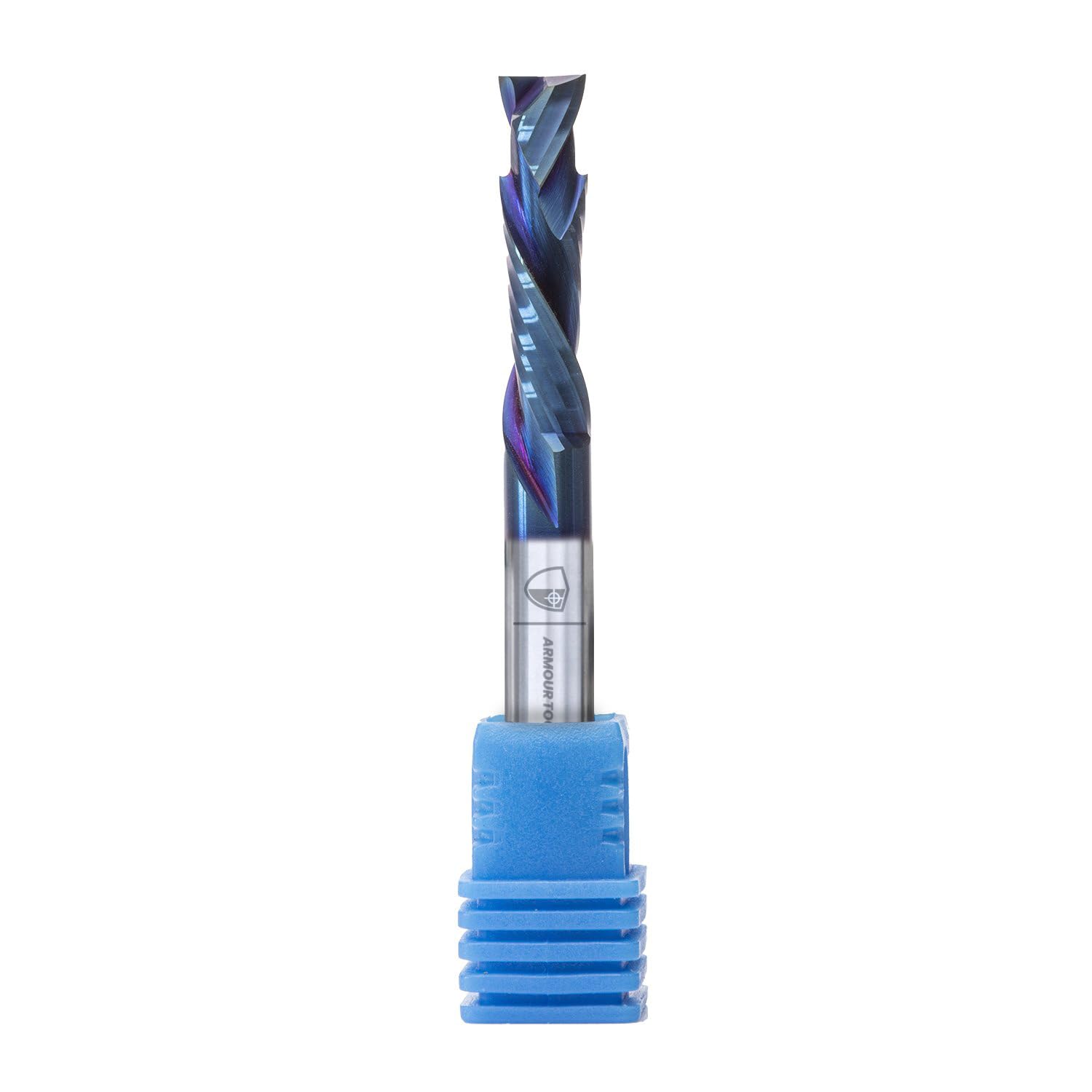 ARMOUR TOOLING BLUE SHIELD – 1/4 Inch Carbide Spiral Router Bit - 2 flute 1/4 inch UP and DOWN CUT COMPRESSION End Mill – CNC router bit – 6.35mm shank – Milling cutter carving bit