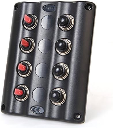 TOTAL MARINE Pactrade Boat RV 4 Gang Waterproof Toggle Switch Panel with LED Indicator and Breakers
