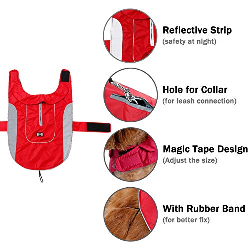 TFENG Waterproof Dog Coat Warm Vest Puppy Jacket with Fleece Lining