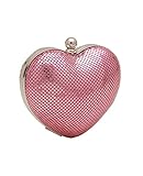 Whiting & Davis Women's Charity Heart Clutch, Pink, One Size