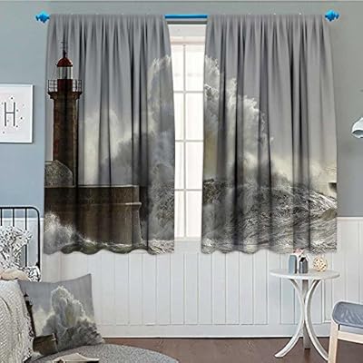 Amazon Com Lighthouse Decor Collection Waterproof Window Curtain