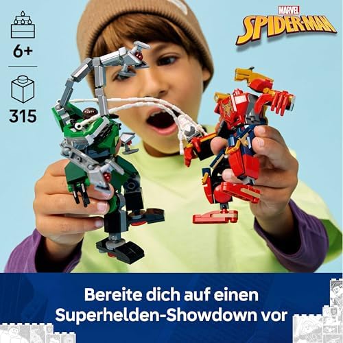 | Mech-Duell: Spider-Man vs. Doc Ock - Superhelden Spielzeug mit 2 Actionfiguren, 3 Minifiguren, Shootern - Konstruktionsspielzeug für Kinder - Geschenk für Jungen ab 6 Jahren und Mädchen - 76338