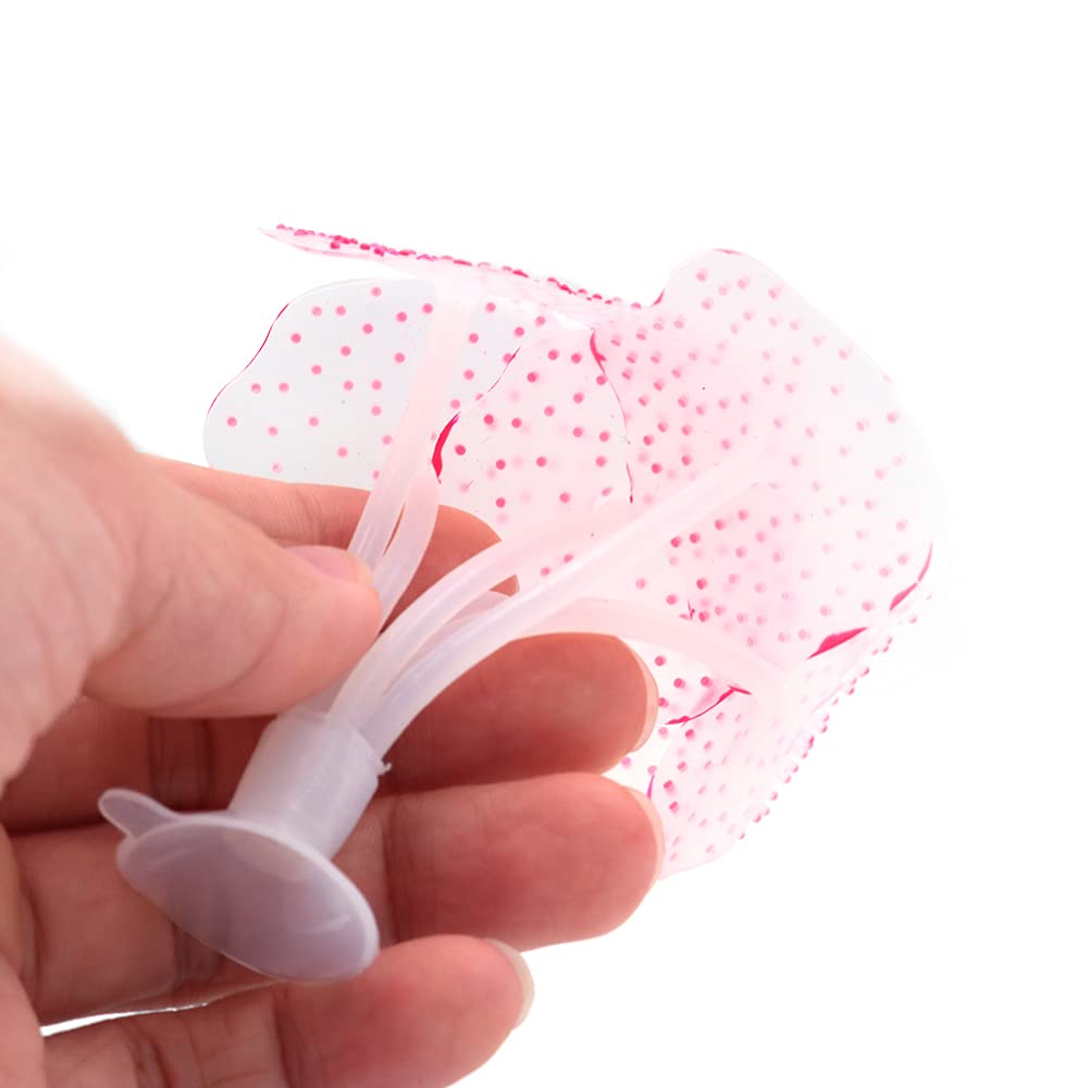 ANCLLO 2PCS Aquarium Coral Plant Artificial Silicone Coral for Fish Tank Decoration Aquarium Landscape, Colorful Glowing Effect Sea Plant Ornament with Suction Cup Pink