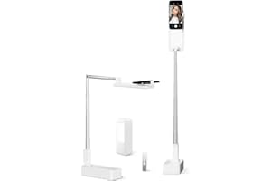 SupeDesk Phone Stand for Recording, Overhead Phone Mount with Light, Selfie Stand,Portable,Extendable,360° Rotate,Adjustable,Wireless Remote,Rechargeable, for 3.5-6.9" Phones, Live Streaming, White