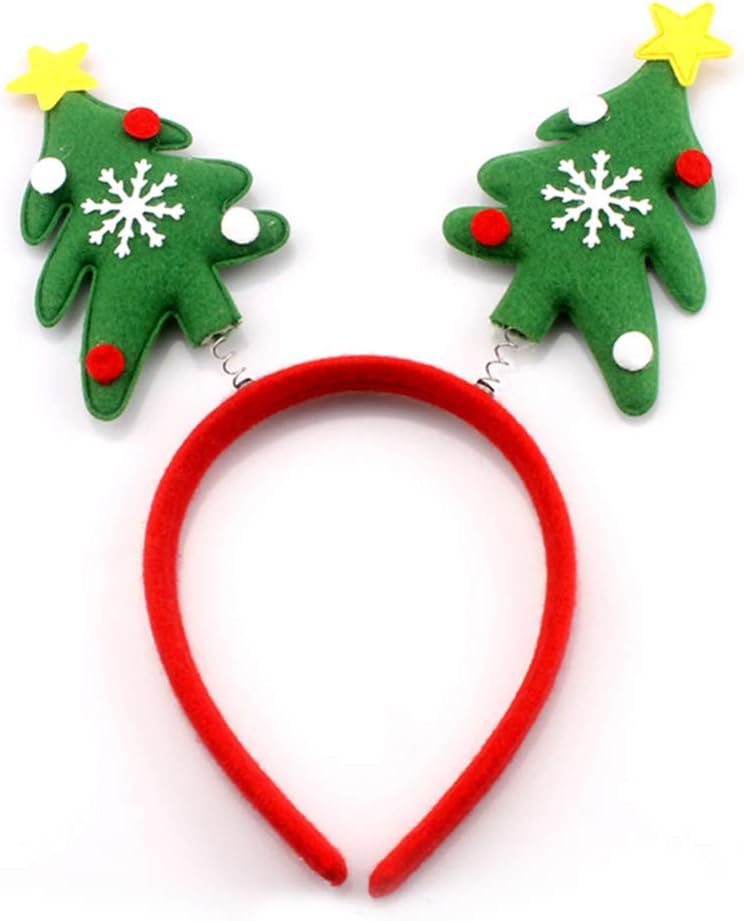 Lurrose 8pcs Christmas Head Boppers Santa Snowman Reindeer Antler Xmas Tree Gloves Decoration Headbands Hair Accessories for Christmas Party Favors - Image 5
