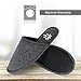 Sunshine Code Men's Memory Foam Cotton Washable Slippers with Matching Travel Bag for Home Hotel Spa Bedroom, L, Black