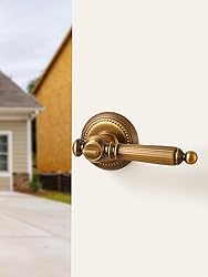 SORWDUERM 2 Pack Antique Door Lever with Lock and