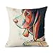 Redland Art Cute Pet Basset Hound Dog Pattern Linen Throw Pillow Covers Car Sofa Cushion Cases Home Decor 18