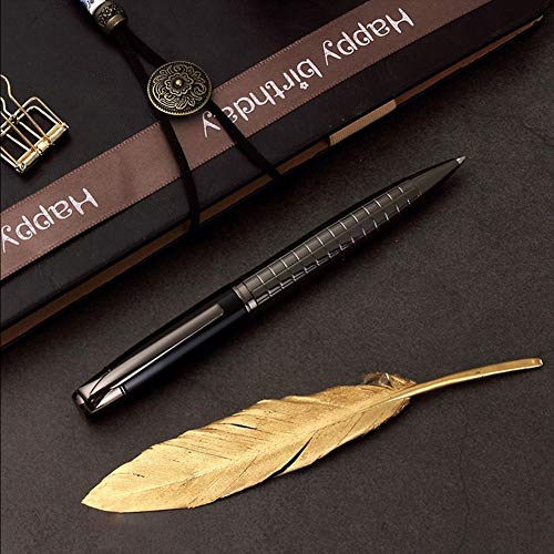Bolígrafo Giratorio de Metal, Bolígrafos Ejecutivos, Bolígrafo de Acero Inoxidable de 1,0 Mm de Punta Media para Estudiantes de Oficina, Profesores, Negocios (Negro)