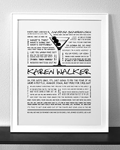 Customized Karen Walker Will & Grace Quotes Art Print Frame Not Included