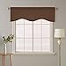 Deconovo Window Dressing Rod Pocket Curtains Blackout Curtains Blackout Drapes Scalloped Valance for Kitchen 42 X 18 Inch Brown 1 Drape