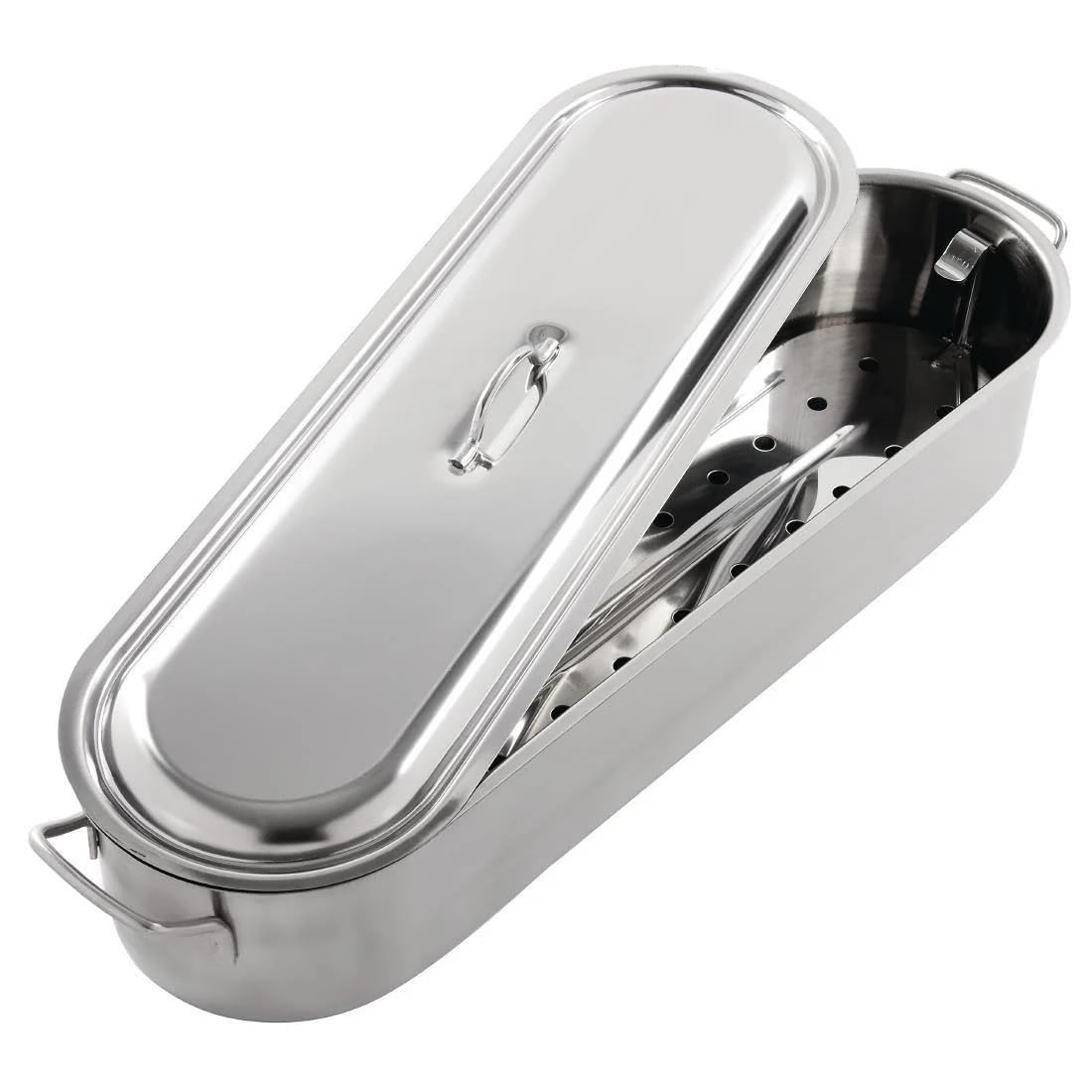 KitchenCraft Induction-Safe Stainless Steel Fish Kettle, 45.5 x 15.5 x 1 cm (18" x 6" x 4")